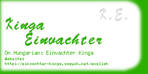 kinga einvachter business card